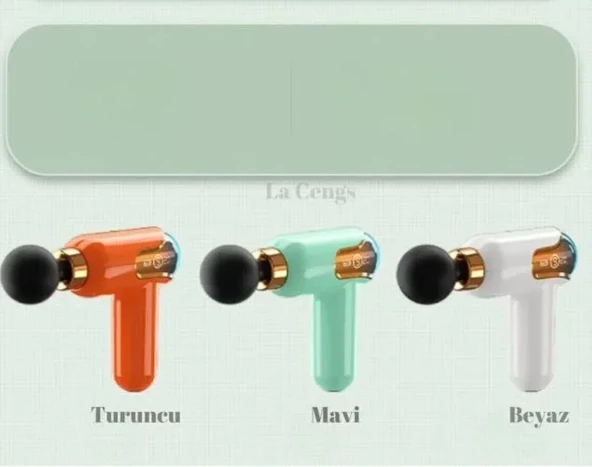 Yeni Nesil Darbeli Titreşimli Şarjlı Sporcu Masaj Tabancası 4 Başlıklı LC-002 (2818) - Resim 3