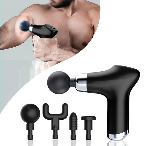 Şarj Edilebilir Küçük Yüz Tabancası Derin Doku Masaj Aleti - 6 Hız Ayarı (2818) ürün görseli