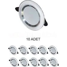 10 Adet Cata CT - 5257 6W Zebra LED Armatür Beyaz - Krom - 3 Renk