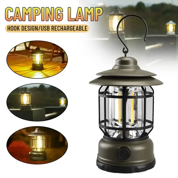 Bluetooth Hoparlör Özellikli Dimerli Led Kamp Lambası Hs66 (2818) - Resim 3