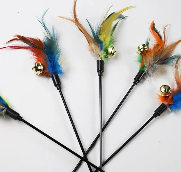 Çıngıraklı Tüylü Kedi Oyun Çubuğu (2818) - Resim 3