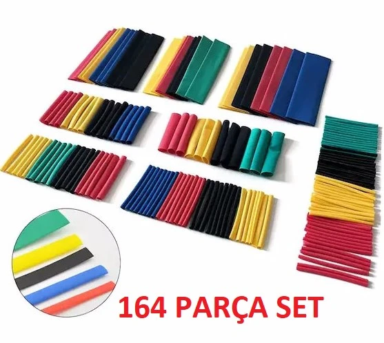 164 Parça Set Isıyla Daralan Makaron Kablo Koruyucu Kılıf (2818) ürün görseli 1