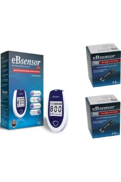 Eb Sensor Ölçüm Cihazı + Eb Sensor Strip 2 KUTU X 50'Li (SKT:05/2026)