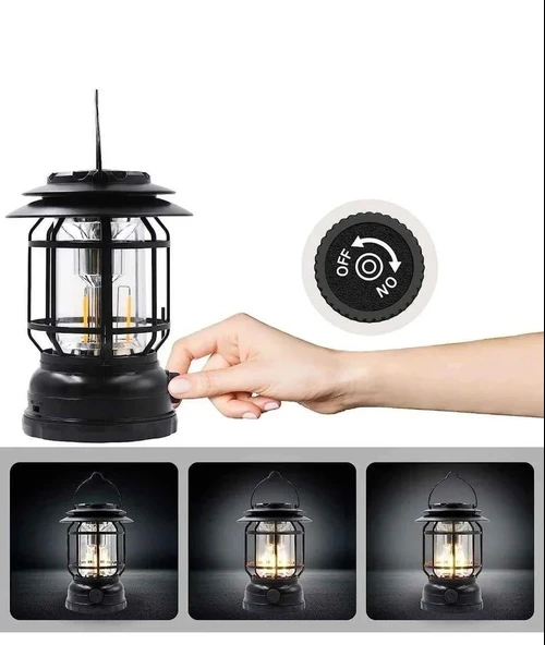 Bluetooth Hoparlör Özellikli Dimerli Led Kamp Lambası Hs66 (2818) - Resim 5