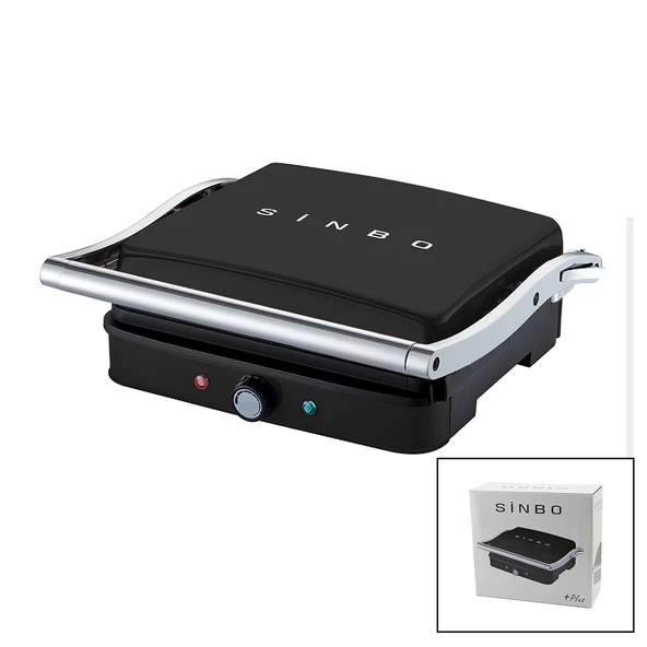 SİYAH IZGARA VE TOST MAKİNESİ AYARLANABİLİR ISI 180 DERECE AÇILABİLİR ÜST GÖVDE SSM-2571 (2818) ürün görseli 1