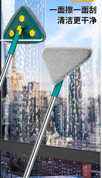 2 Bezli Üçgen Çek Çekli Mop Islak Mendil Uyumlu 150 cm (2818) - Resim 4