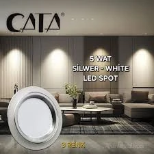 5 Adet Cata CT - 5257 6W Zebra LED Armatür Beyaz - Krom - 3 Renk - 2