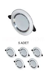 5 Adet Cata CT - 5257 6W Zebra LED Armatür Beyaz - Krom - 3 Renk