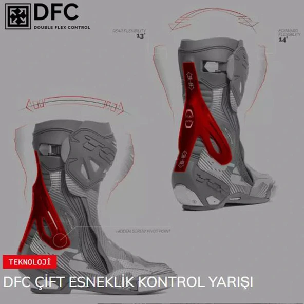 TCX RT-RACE ÇİZME SİYAH-GRİ - 10