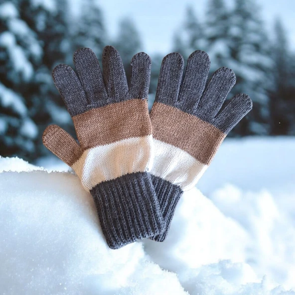 Garson beden Erkek Çocuk Eldiven Antrasit- 8-12 yaş ürün görseli 1