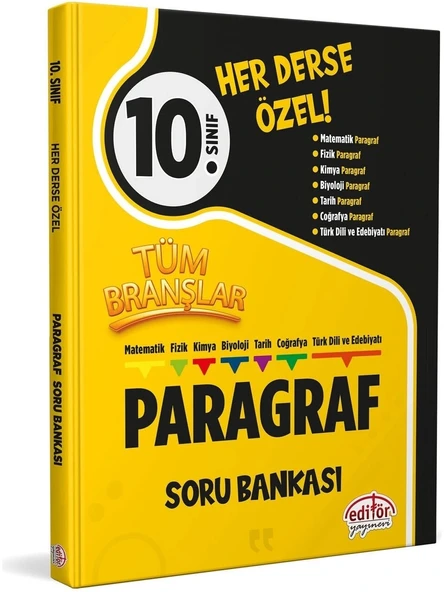 10. Sınıf Tüm Branşlar Paragraf Soru Bankası Editör Yayınları ürün görseli