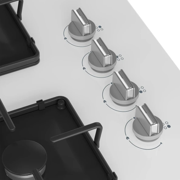 Beko BOCD K 6510 EB Beyaz Cam Ankastre Ocak - Resim 4