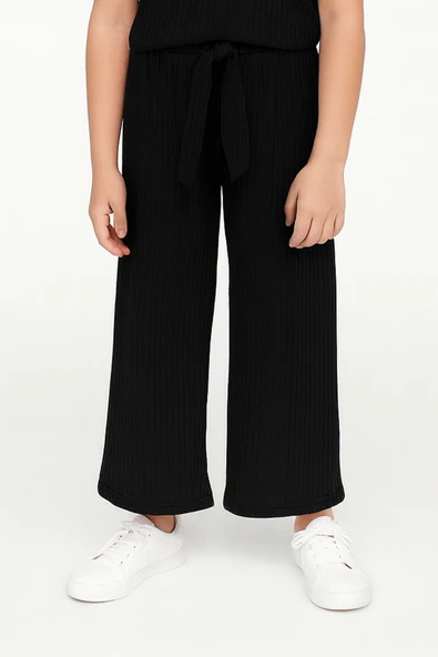 KIZ ÇOCUK PİJAMA ALTI BELİ LASTİKLİ RAHAT KALIP - Resim 2