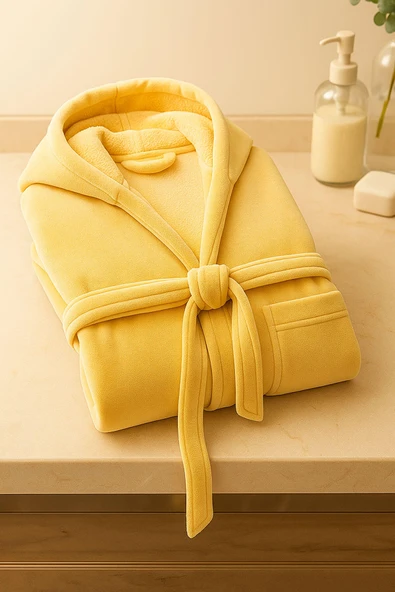 Genç Kız / Erkek Çocuk Kapşonlu Garson Boy Kadife Bornoz %100 Pamuklu - 11