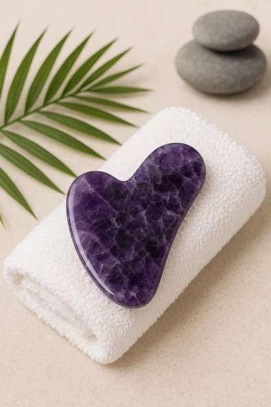 Ametist Taşı Gua Sha (Yüz Masaj Taşı) (58110) - Resim 2