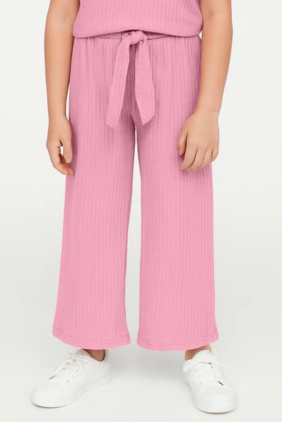 KIZ ÇOCUK PİJAMA ALTI BELİ LASTİKLİ RAHAT KALIP - Resim 6