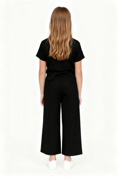 KIZ ÇOCUK PİJAMA ALTI BELİ LASTİKLİ RAHAT KALIP - Resim 4