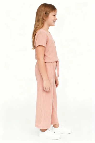 KIZ ÇOCUK PİJAMA ALTI BELİ LASTİKLİ RAHAT KALIP - Resim 11