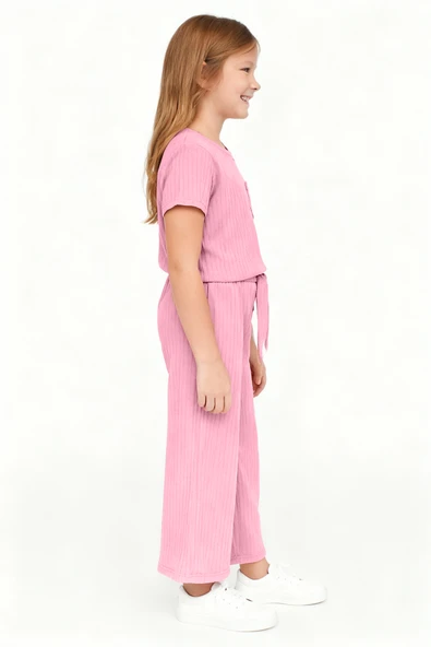 KIZ ÇOCUK PİJAMA ALTI BELİ LASTİKLİ RAHAT KALIP - Resim 7