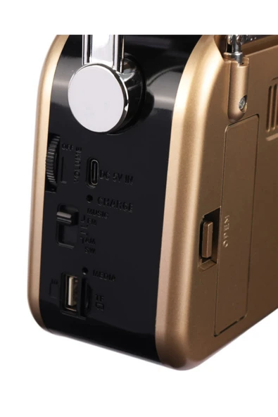 KBroad KTF-2026 Siyah Full Band Radyo - Nostaljik Görünümlü, Şarjlı, Güçlü Ses Çıkışlı - Resim 2