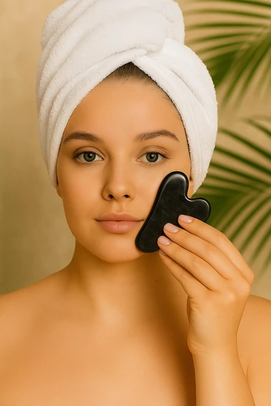 Oniks Taşı Gua Sha (Yüz Masaj Taşı) (58112) ürün görseli