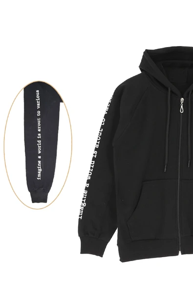 Kız Çocuk Hırka 2 İplik Fermuarlı Kapüşonlu 12-16 Yaş 12380 - Resim 3