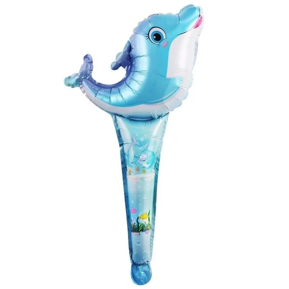 Deniz Canlıları Yunus Balığı Saplı Folyo Balon 1 Adet ürün görseli