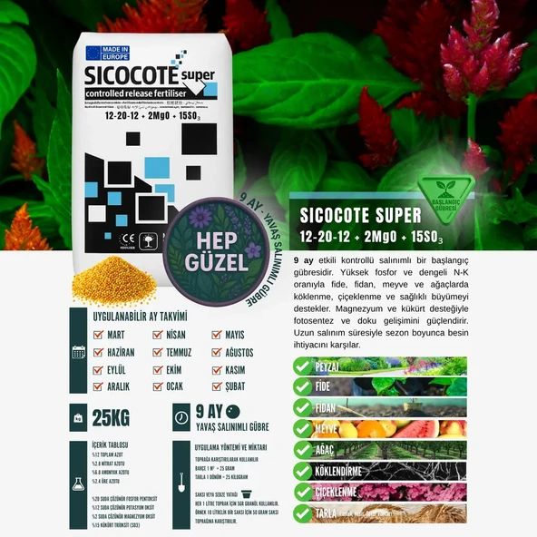 SICOCOTE NPK GÜBRE 12-20-12 (25 KG) - 2