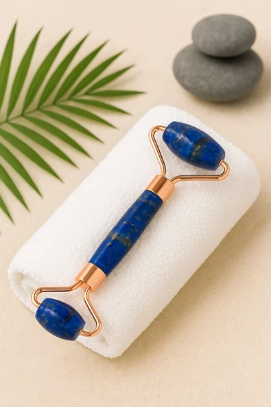 Lapis Lazuli Doğal Taş Yüz Roller –  Cilt Masaj Aleti | Lenf Drenajı, Sıkılaştırma ve Parlaklık Etkisi - Resim 2