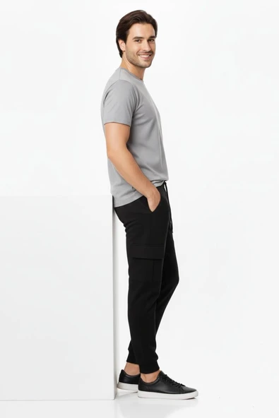 Erkek Kargo Cepli Manşetli Eşofman Altı 091 BGL-ST04783 - Resim 6