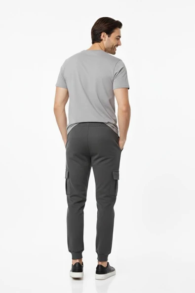 Erkek Kargo Cepli Manşetli Eşofman Altı 091 BGL-ST04783 - Resim 9