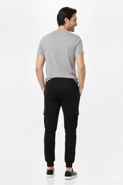 Erkek Kargo Cepli Manşetli Eşofman Altı 091 BGL-ST04783 - Resim 8