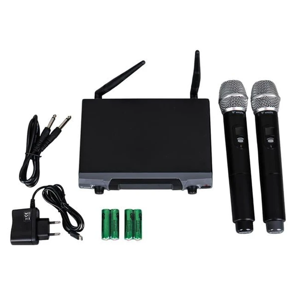 Westa WM-202H 1 Alıcı + 2 El (Lavalier) Kablosuz Uhf Mikrofon Seti - Resim 3