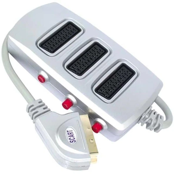 Scart Dağıtıcı 3 lü Silver Butonlu ürün görseli 1