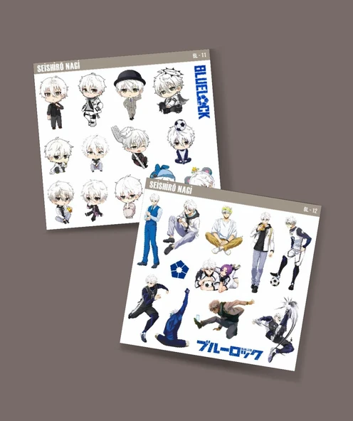 2li-Nagi Seishiro-BlueLock-parlak kağıt -sticker set-telefon süsleme Blue Lock etiket - 2