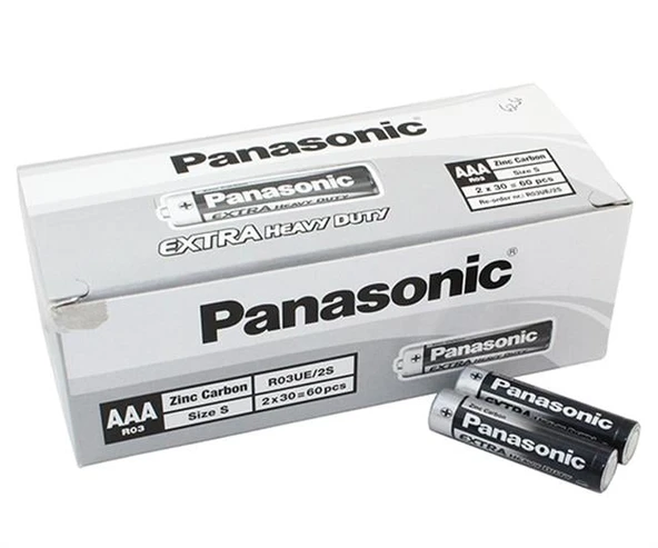 Panasonic R03UE/2S Manganez AAA İnce Kalem Pil (60'lı Paket) ürün görseli