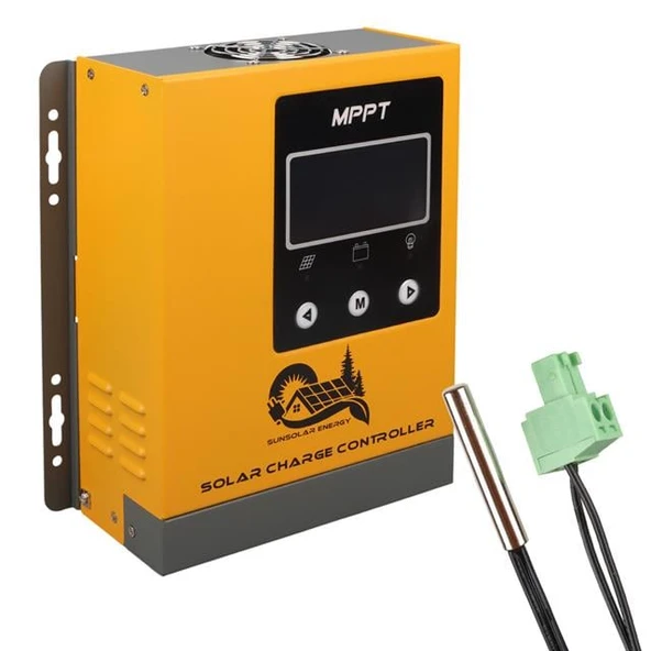Sunsolar MPK40 MPPT Solar Şarj Kontrol Cihazı 40A (12V/24V/36V/48V Otomatik) 250V Maksimum PV LCD Ekranlı RS485 Portlu ürün görseli 1