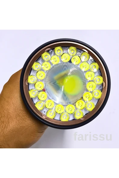 KALİTE Gold Silver Gs-14800 | 100w Ultra Güçlü Alüminyum El Feneri – 6000 Lümen - Resim 6