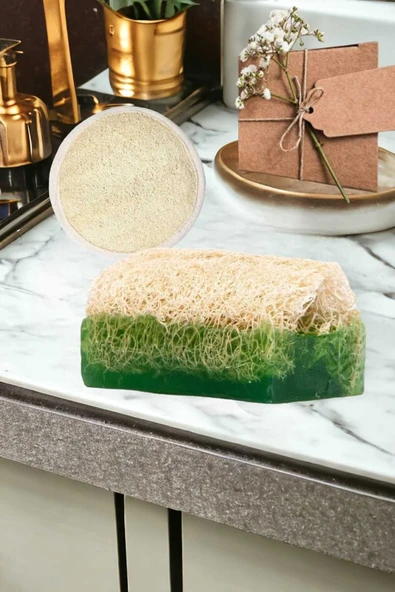 2'li Doğal Set Kabak Lifli Aloe Vera Sabun Peeling Bakım Sıkılaştırma Akne Temizleme Lifli Yüz Pedi - 2