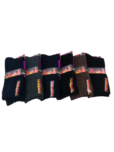 Dündar 6 Çift Kadın Kışlık Havlu Termal Plus Soket Çorap 36 - 40 No ürün görseli