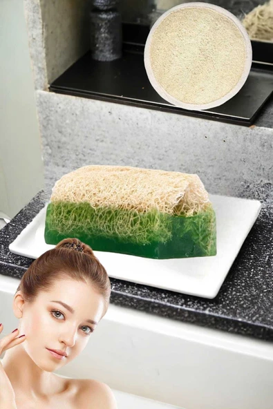 2'li Doğal Set Kabak Lifli Aloe Vera Sabun Peeling Bakım Sıkılaştırma Akne Temizleme Lifli Yüz Pedi - 4