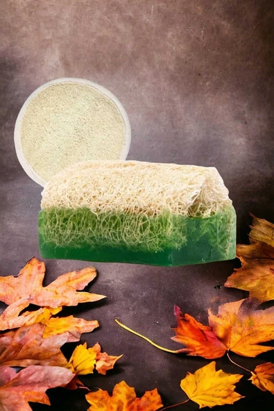 2'li Doğal Set Kabak Lifli Aloe Vera Sabun Peeling Bakım Sıkılaştırma Akne Temizleme Lifli Yüz Pedi - 5