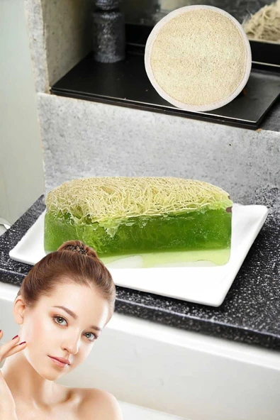 2li Doğal Kabak Lifli Keçi Sütü Aloe Vera Sabun Peeling Bakım Sıkılaştırma Akne Temizleme Yüz Pedi - 4