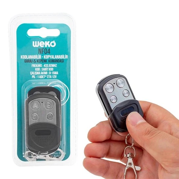 Weko NF04 Kodlanabilir - Kopyalanabilir Garaj Kumandası (Kilit-Bagaj-Alarm Tuşlu) - Resim 3