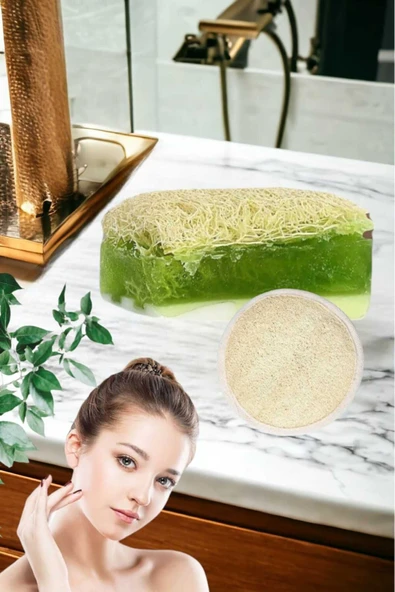 2li Doğal Kabak Lifli Keçi Sütü Aloe Vera Sabun Peeling Bakım Sıkılaştırma Akne Temizleme Yüz Pedi - 3