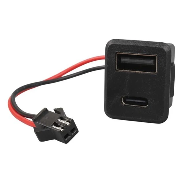 IC-266T-4 Pano Tip Kare Type-C + USB Şarj Soketi Bağlantı Modülü - 3