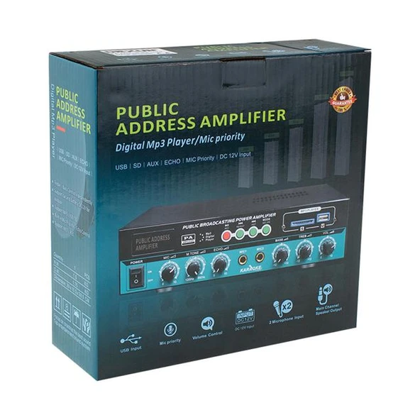 Dexun D-70 USB-SD-AUX-Bluetooth Destekli 50 Watt 100 Volt 4-16 Ohm Hat Trafolu Anfi - Resim 3