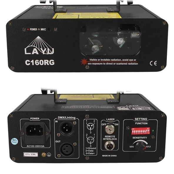 Layu C160RG Kırmızı-Yeşil Çift Renk Beam Efekt Lazeri - Resim 3