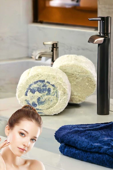 2'li Tüm Cilt Doğal Yüz Bakım Pırıltı Peeling Sivilce Akne Leke Temizleme Kabak Lifli Set - 6