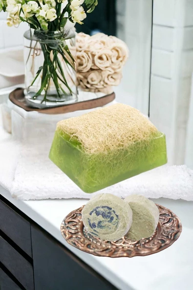 2'li Tüm Cilt Doğal Yüz Bakım Pırıltı Peeling Sivilce Akne Leke Temizleme Kabak Lifli Set - 3